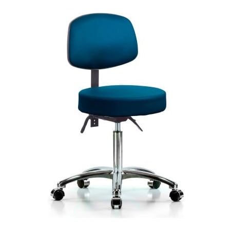 E Com Antibacterial Deluxe Chair with Back - Vinyl - Marine Blue VMBST-CR-T0-NF-CC-8801